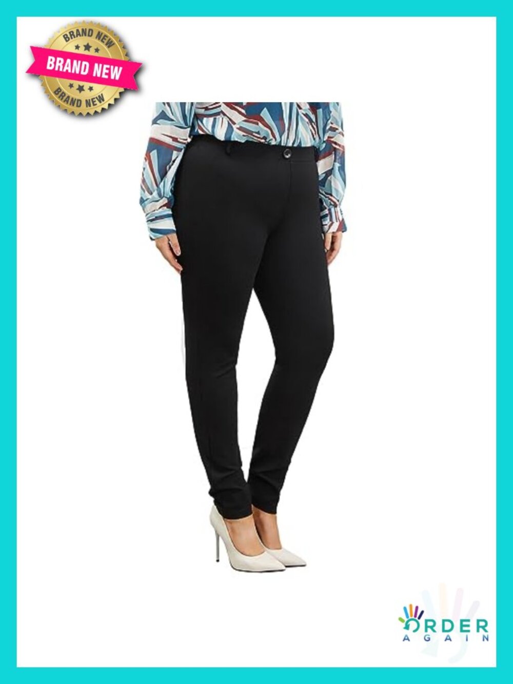 Plus Size High Waisted Skinny-Leg Dress Pants - Stretch Business Casual Slacks